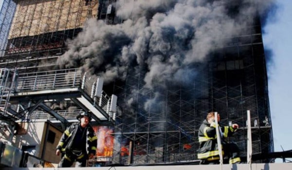 Deutsche bank fire in NYC