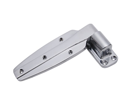 Low profile cold storage room hinges