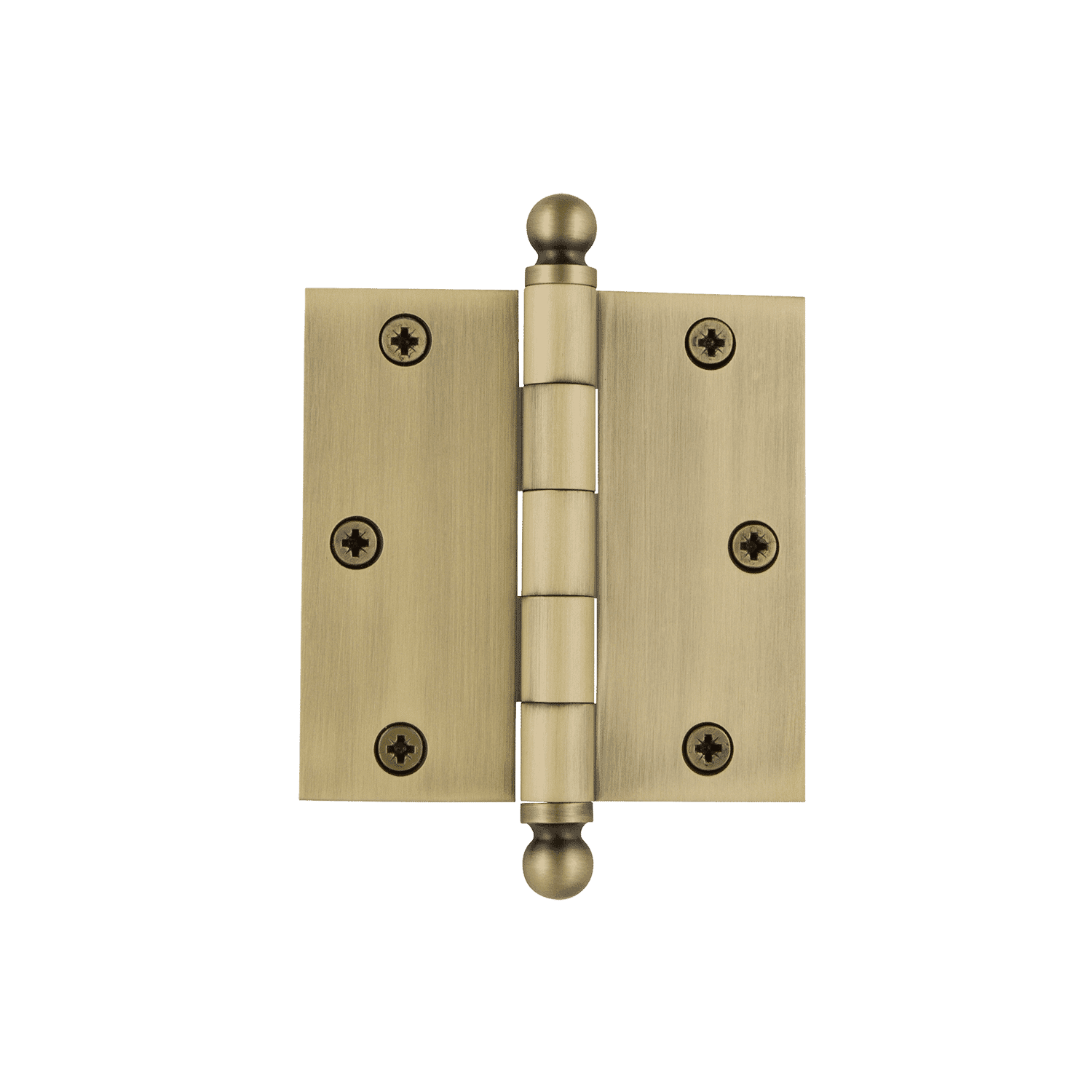 Ball Tip Residential Door Hinges in Antique Brass