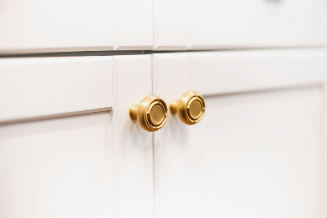 satin brass mission cabinet knobs